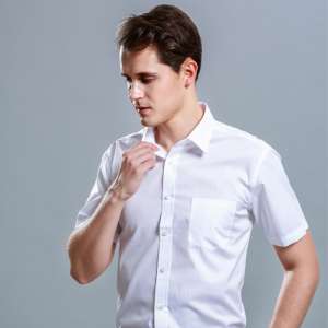 职业白衬衫男商务休闲短袖衬衣