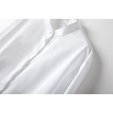 女士长袖商务标准白色正装修身衬衫