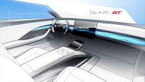 奇瑞iCar GT内饰草稿图发布 开放式方向盘抢眼