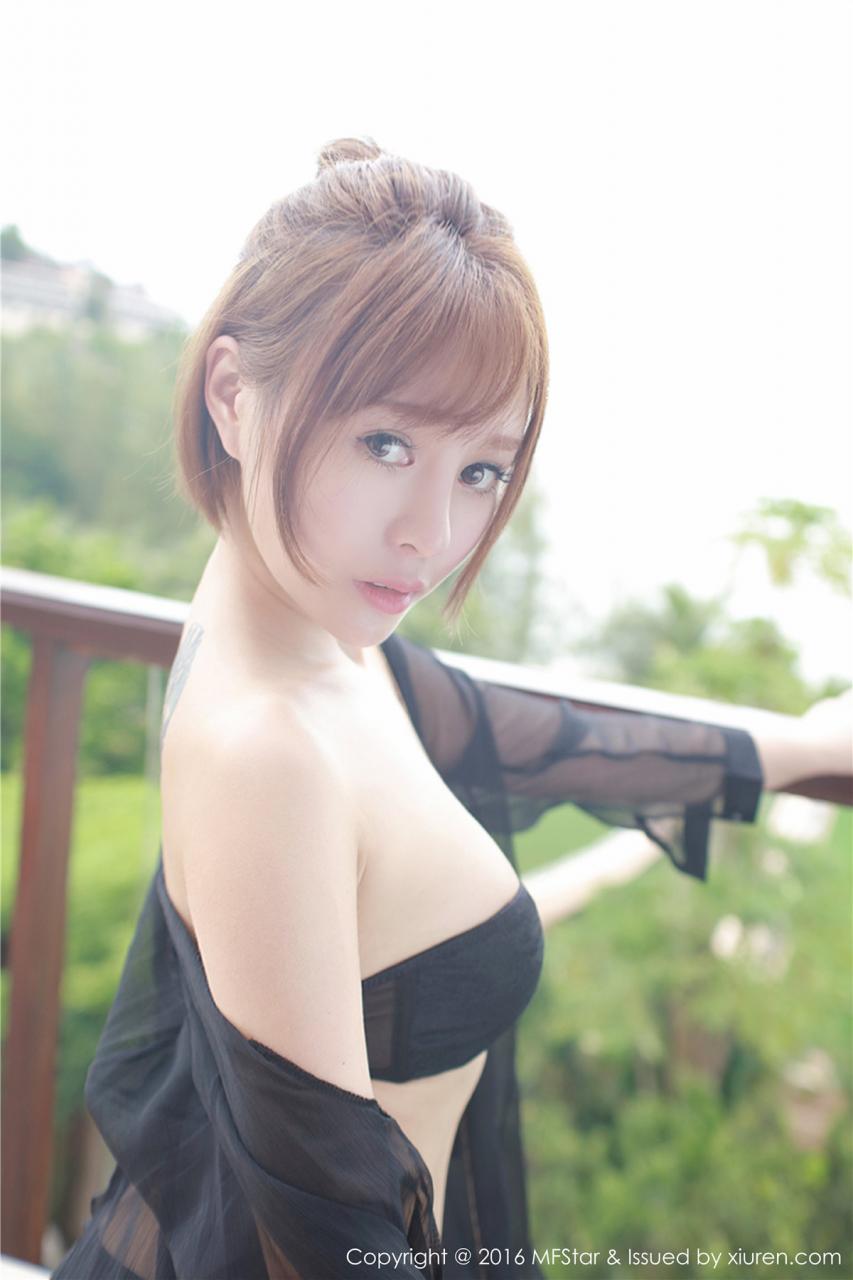 MFStar模范学院艾莉黑色透明制服酥胸美臀