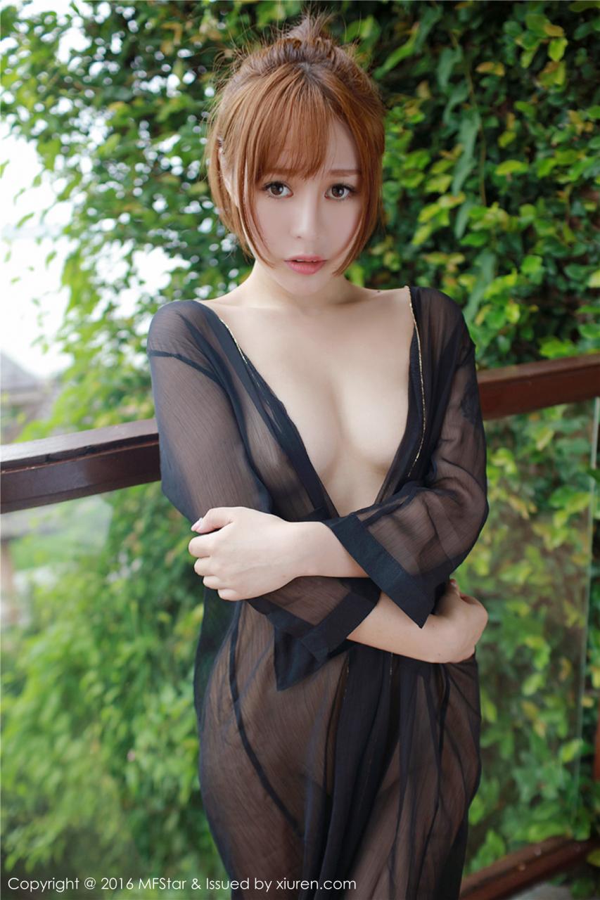 MFStar模范学院艾莉黑色透明制服酥胸美臀