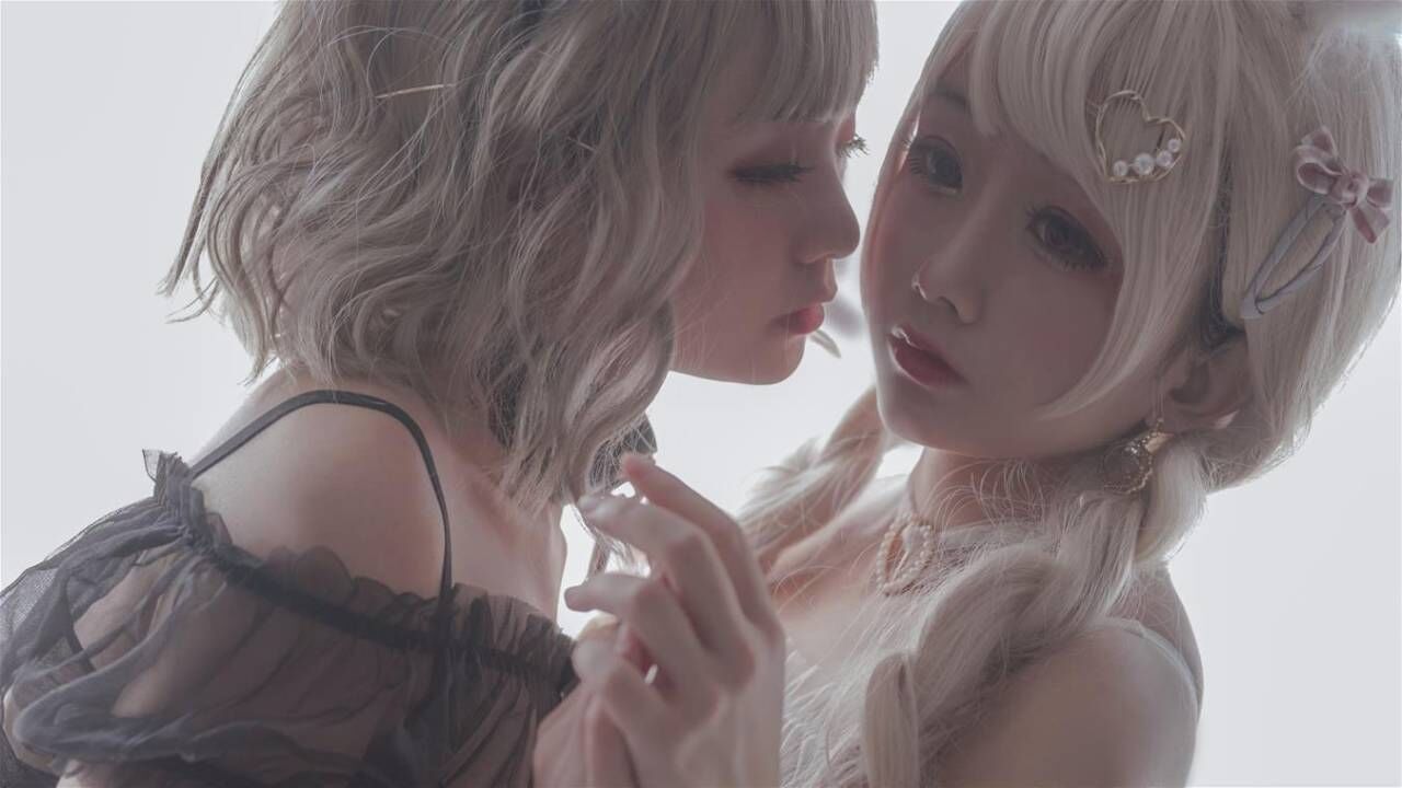 可爱女孩们黑白猫女郎制服写真